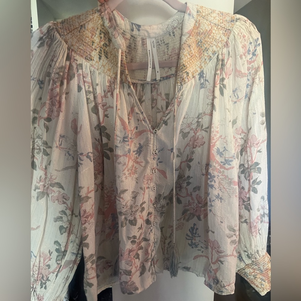 Anthropologie Pastel Floral Blouse